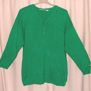 Vtg International Sportswear Oversized Knit Sweater Tunic TOP, Size 2X-3X Green